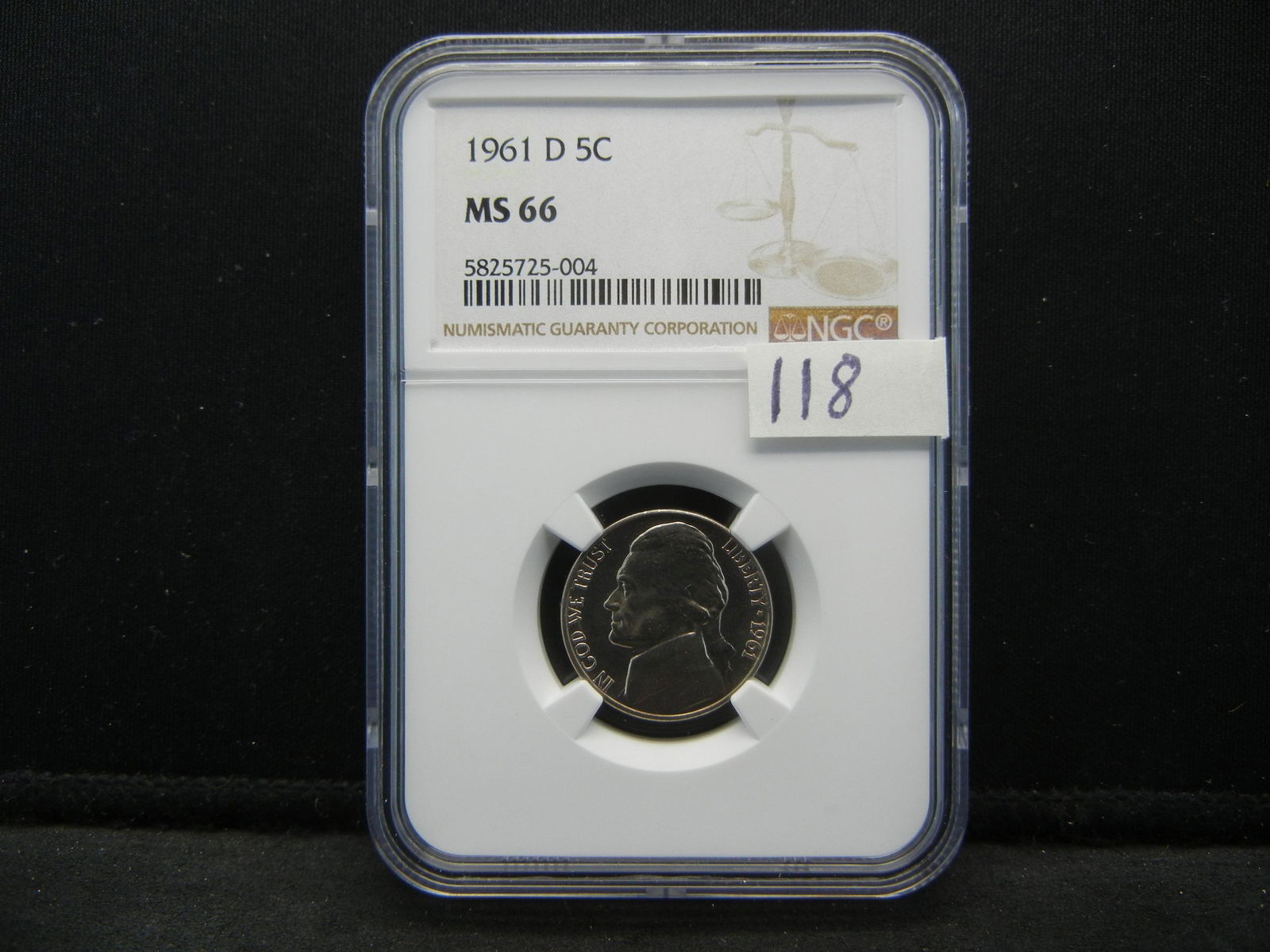 1961 D Jefferson Nickel NGC MS66 NGC Price Guide $850 (1 of 4)