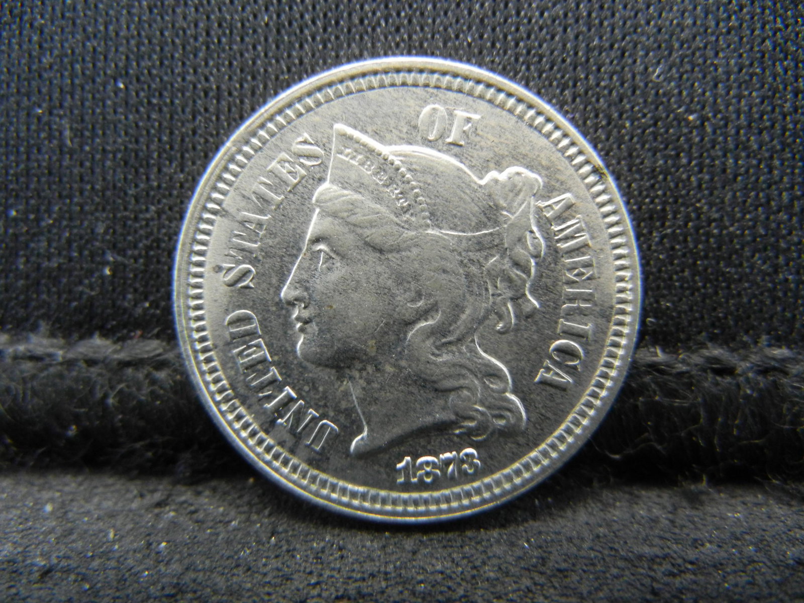 1873 Three Cent Nickel Uncirculated (1 of 2)