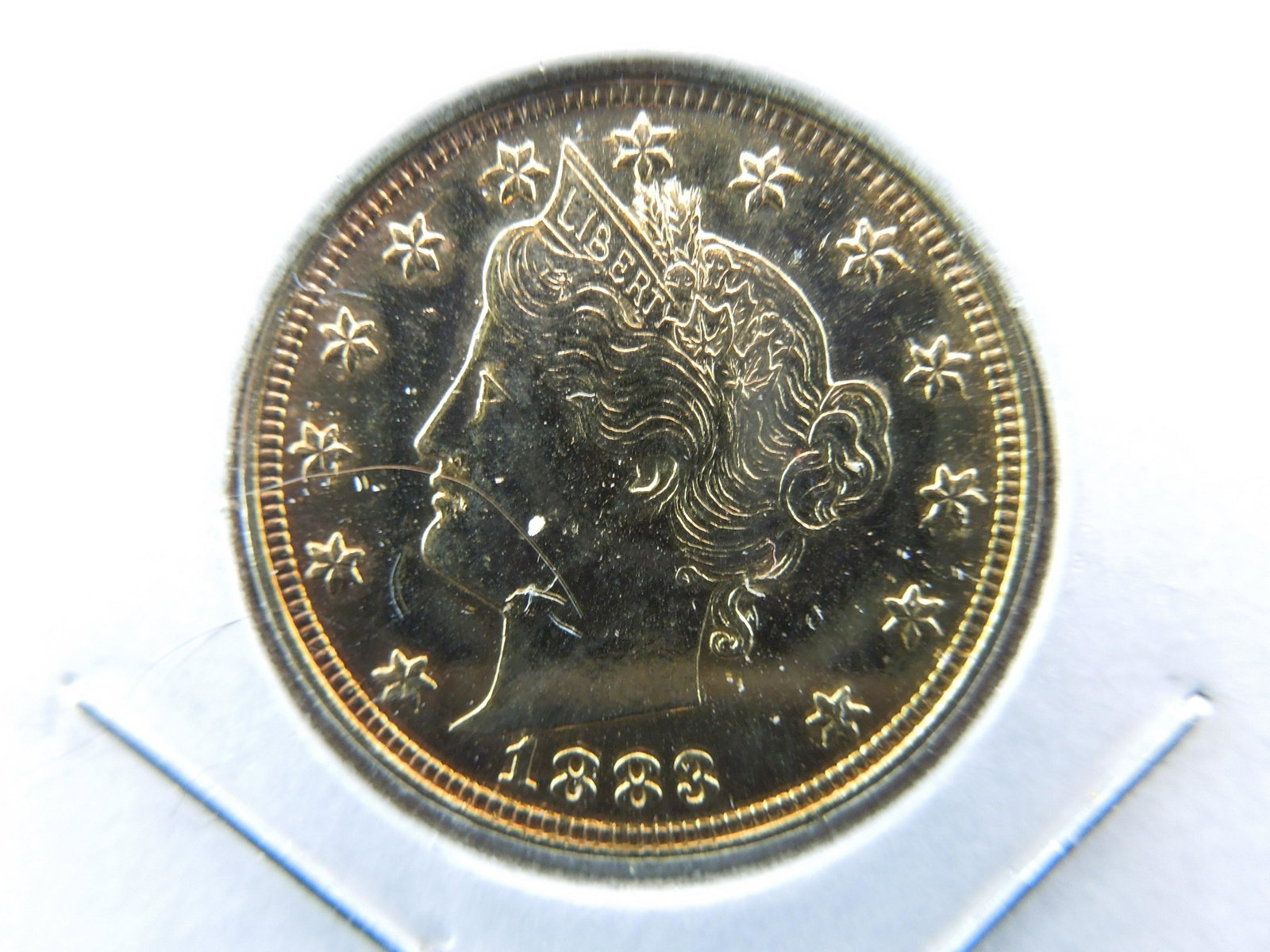1883 No Cents V nickel, Gold Colored: 1883 No Cents V nickel, Gold Colored