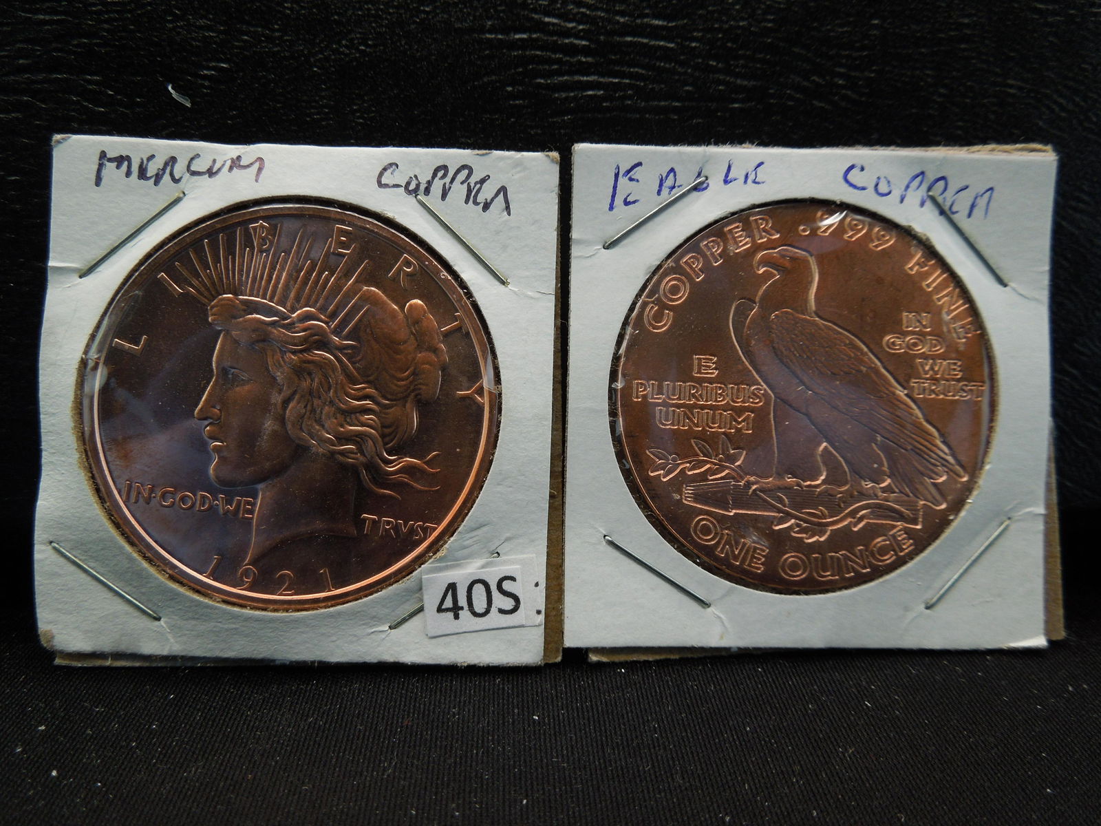(2) Copper Rounds .999 Peace and Eagle Design (1 of 5)