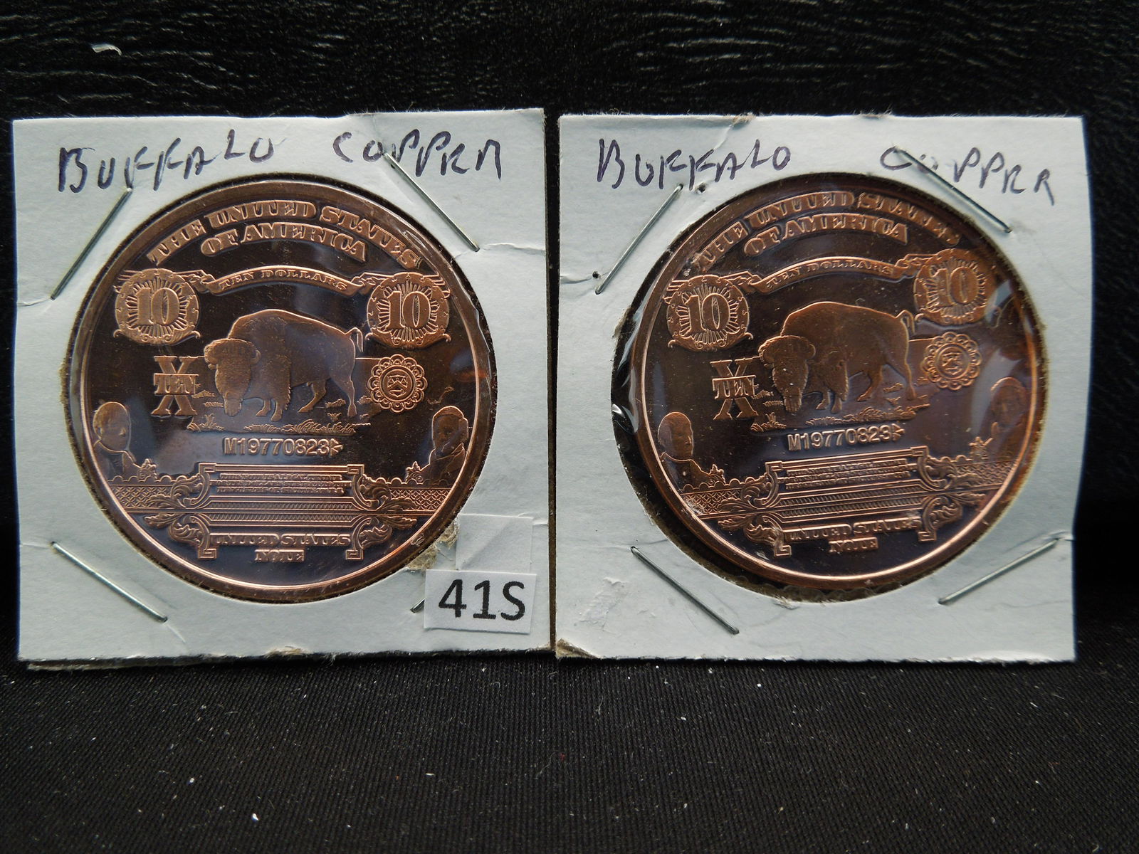 (2) Copper Rounds .999 Buffalo Designs (1 of 3)