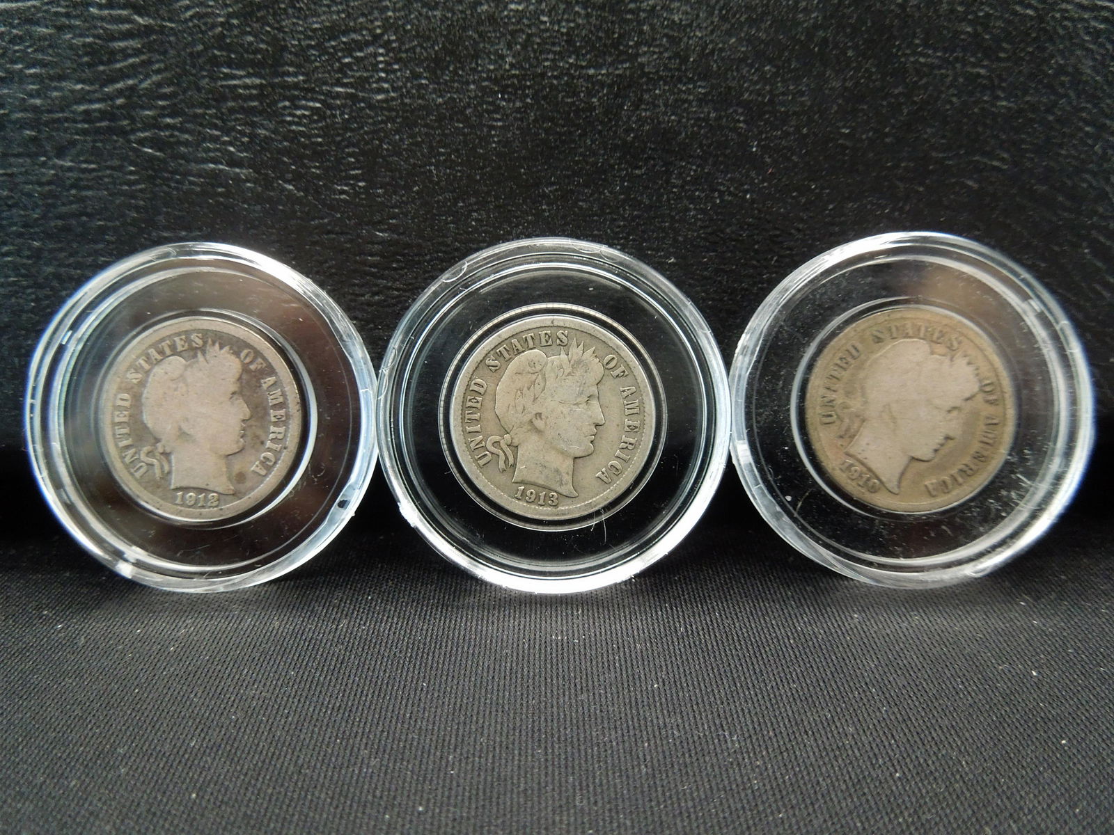 (3) SILVER (90%) BARBER DIMES, (1 of 7)