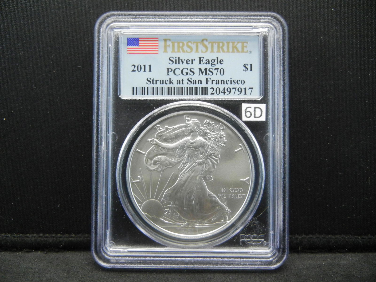 2011 S American Silver Eagle PCGS First Strike MS70 (1 of 4)