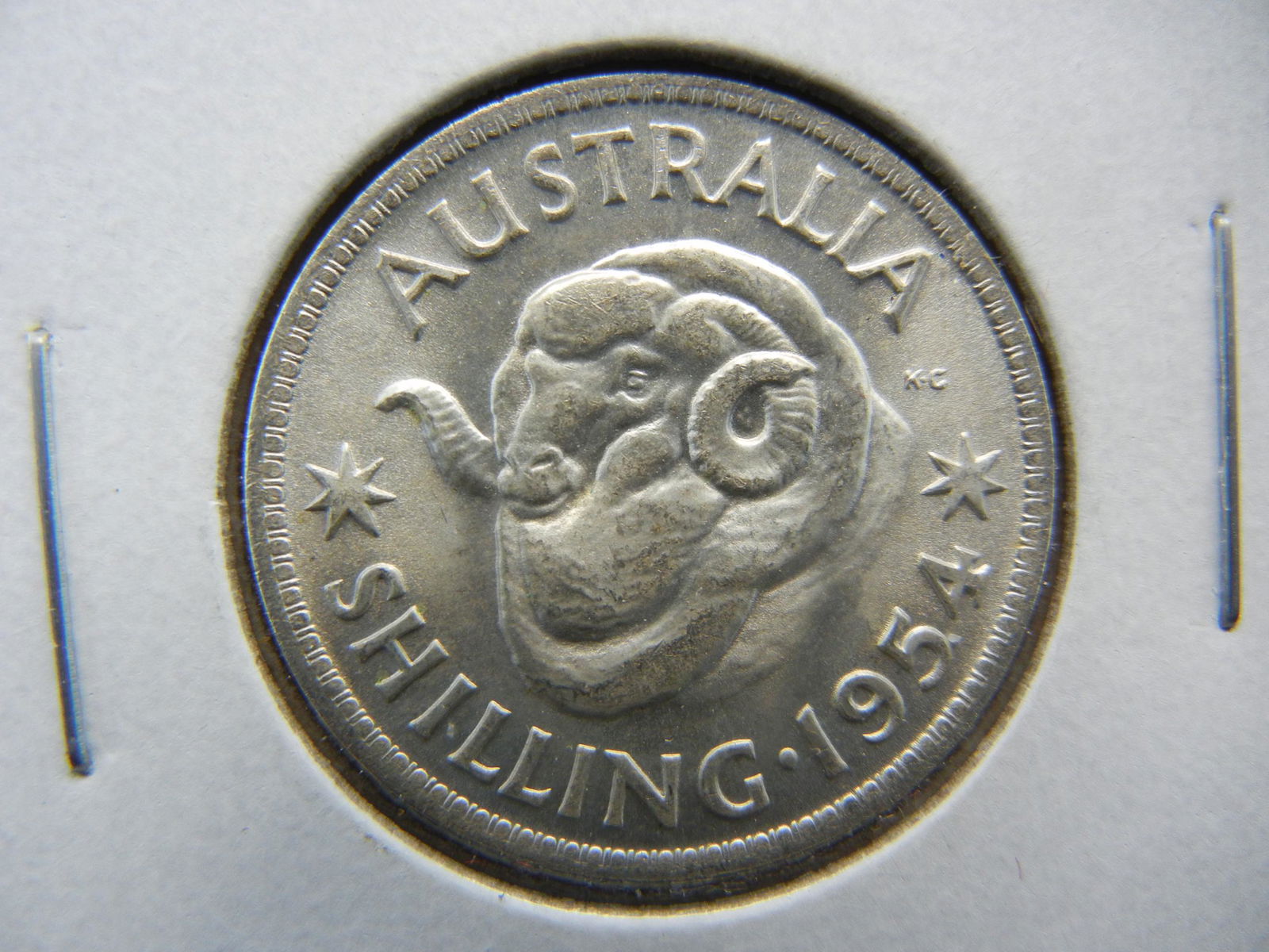 1954 Australia SILVER Shilling. GEM BU (1 of 3)