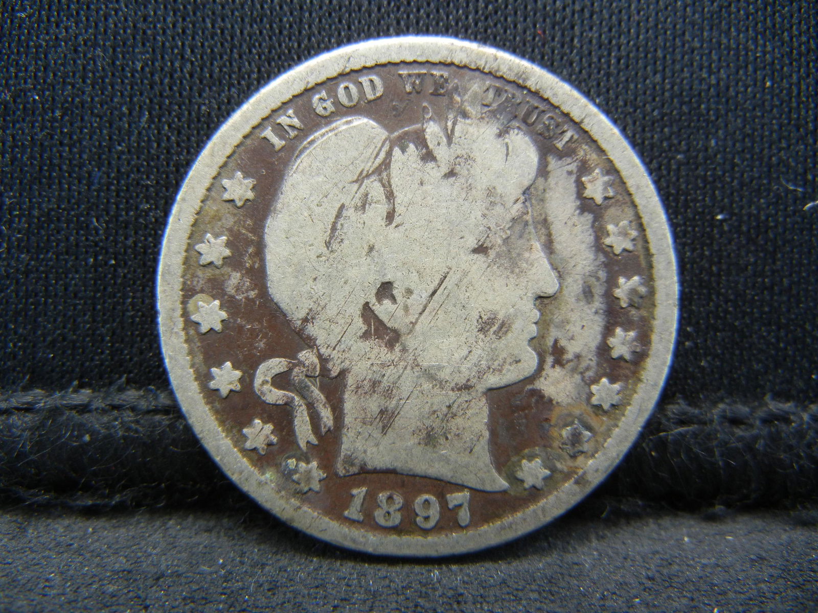 1897-S Semi-Key Date Barber Quarter. (1 of 2)