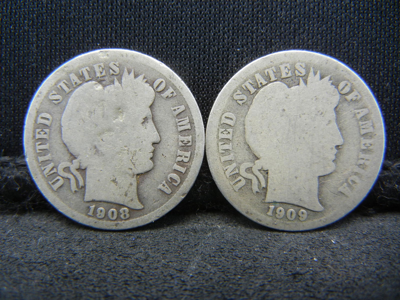 1908 1909 Barber Dimes (1 of 2)