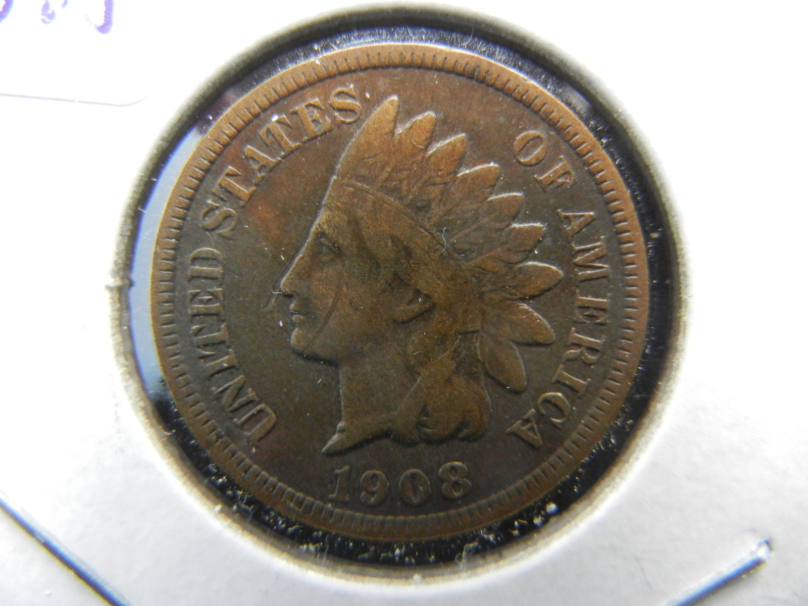 1908-S Indian Head cent.  Fine detail.   KEY coin. (1 of 3)