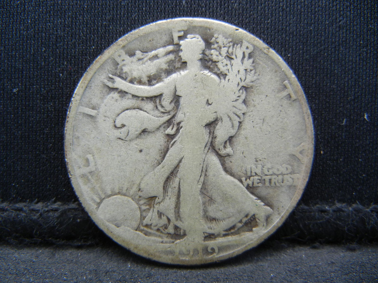 1919 Semi-Key Date Walking Liberty Half Dollar. (1 of 2)