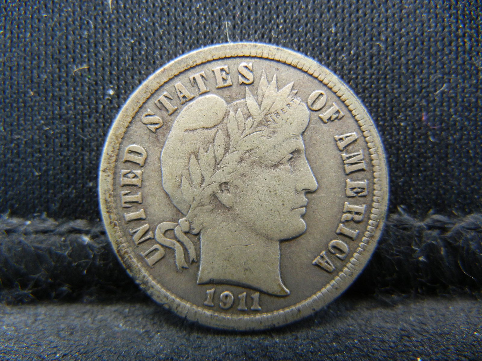 1911 High Grade Barber Dime.  Full Bold Liberty. (1 of 2)