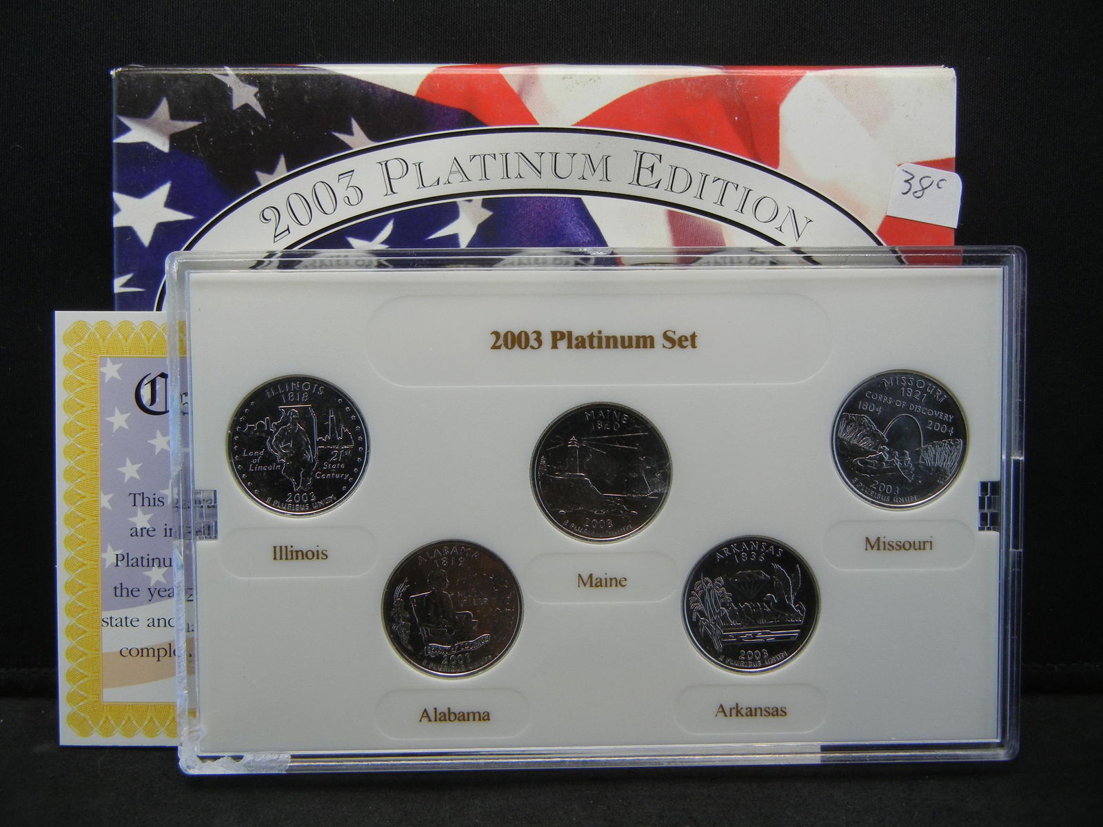 2003 PLATINUM BU STATE QUARTERS (COA), (1 of 5)