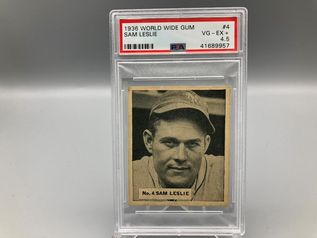 1936 World Wide Gum Sam Leslie #4 PSA 4.5 Rare: 1936 World Wide Gum Sam Leslie #4 PSA 4.5 Rare Series!!