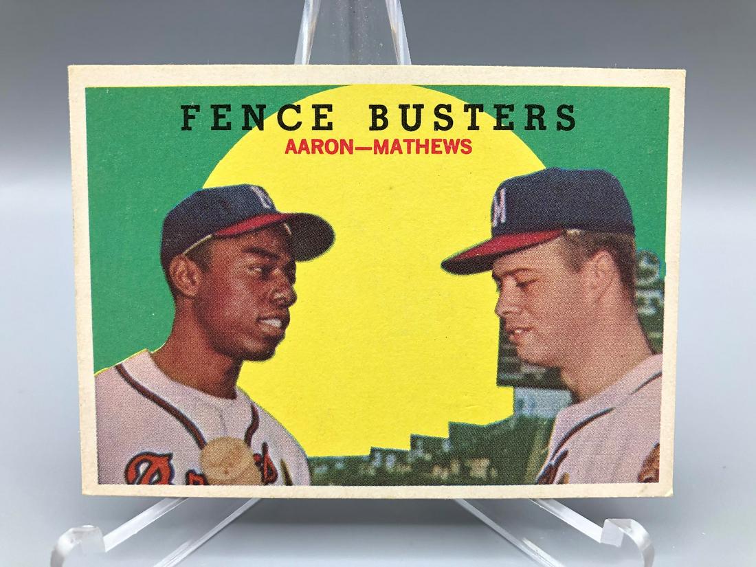 1959 Topps Fence Busters #212 - Hank Aaron & Eddie (1 of 2)