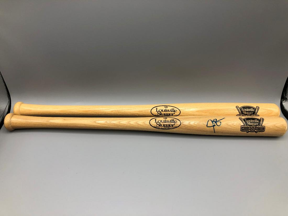 Lot of 2 Louisville Slugger Museum Mini Bats - One is: Lot of 2 Louisville Slugger Museum Mini Bats - One is signed by Jay Bruce
