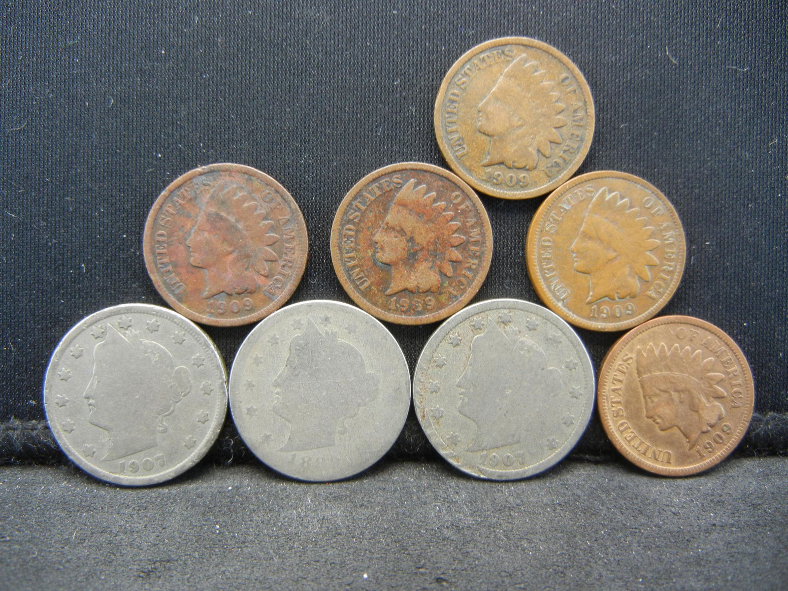 Grab bag Lot (5) 1909 Indian Cents Better Date (3) (1 of 2)