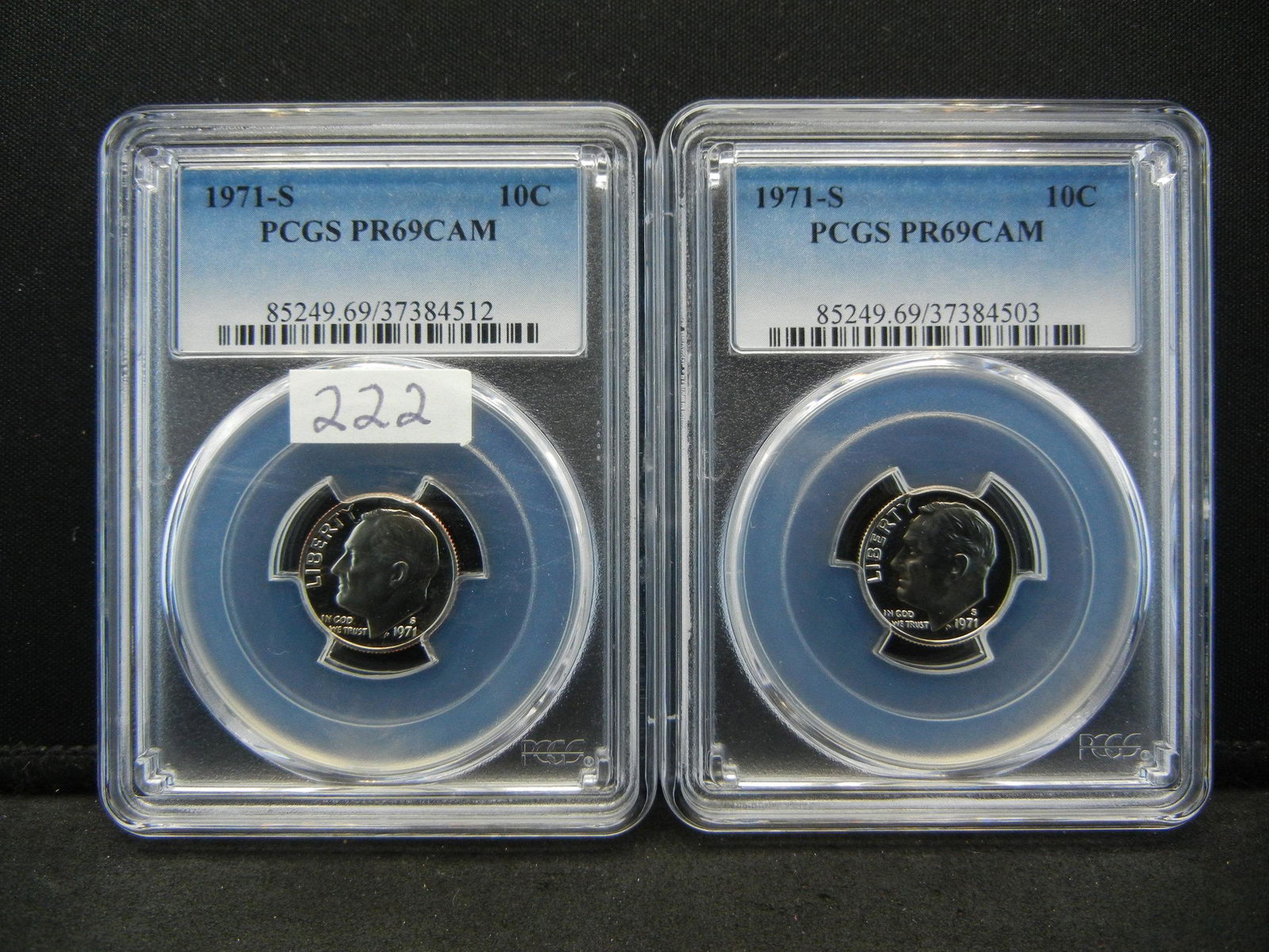 (2) 1971 S Roosevelt Dimes PCGS PR69 CAMEO (1 of 9)