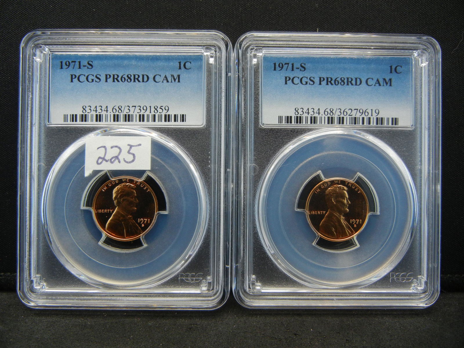 (2) 1971 S Lincoln Cents PCGS PR68 RED Cameo (1 of 9)