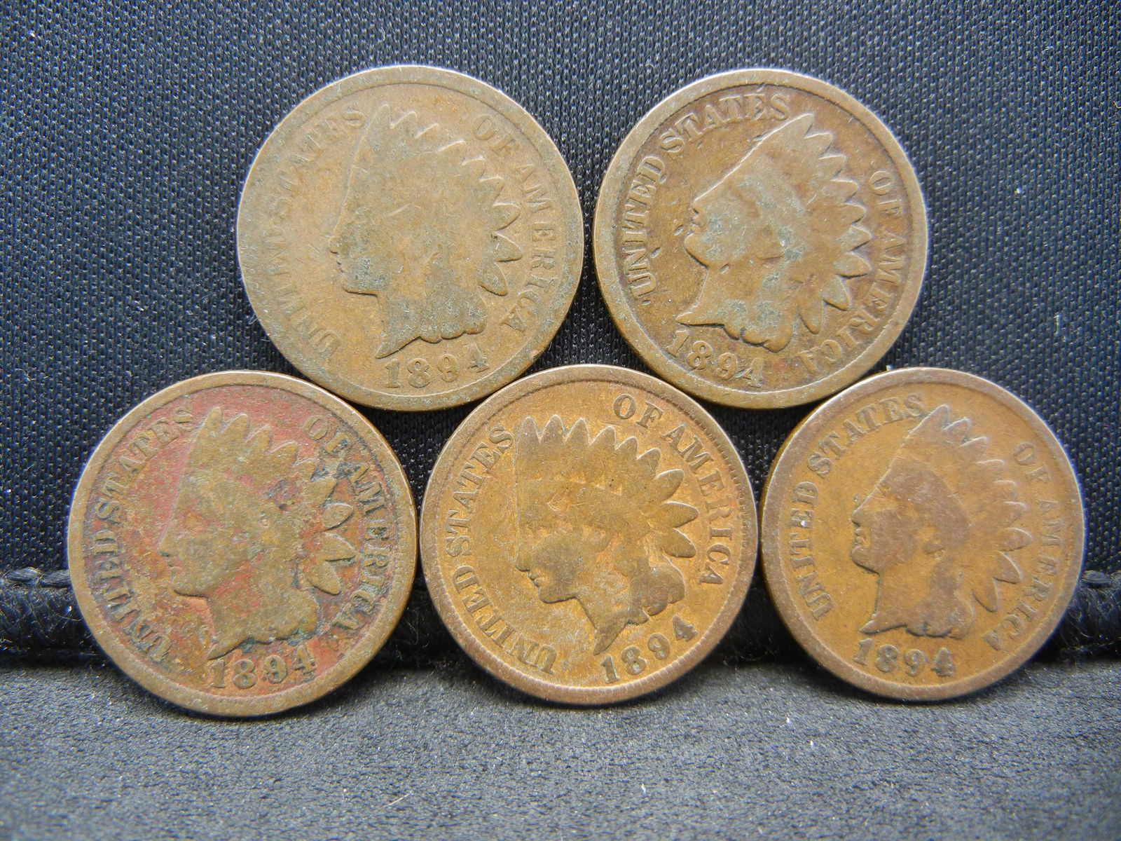 (5) 1894 Indian Cents Better Date (1 of 2)
