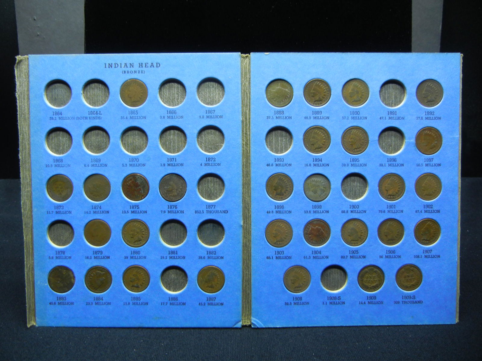 (30) Indian Cents in Album 1865,73,76 Some Better Dates (1 of 5)