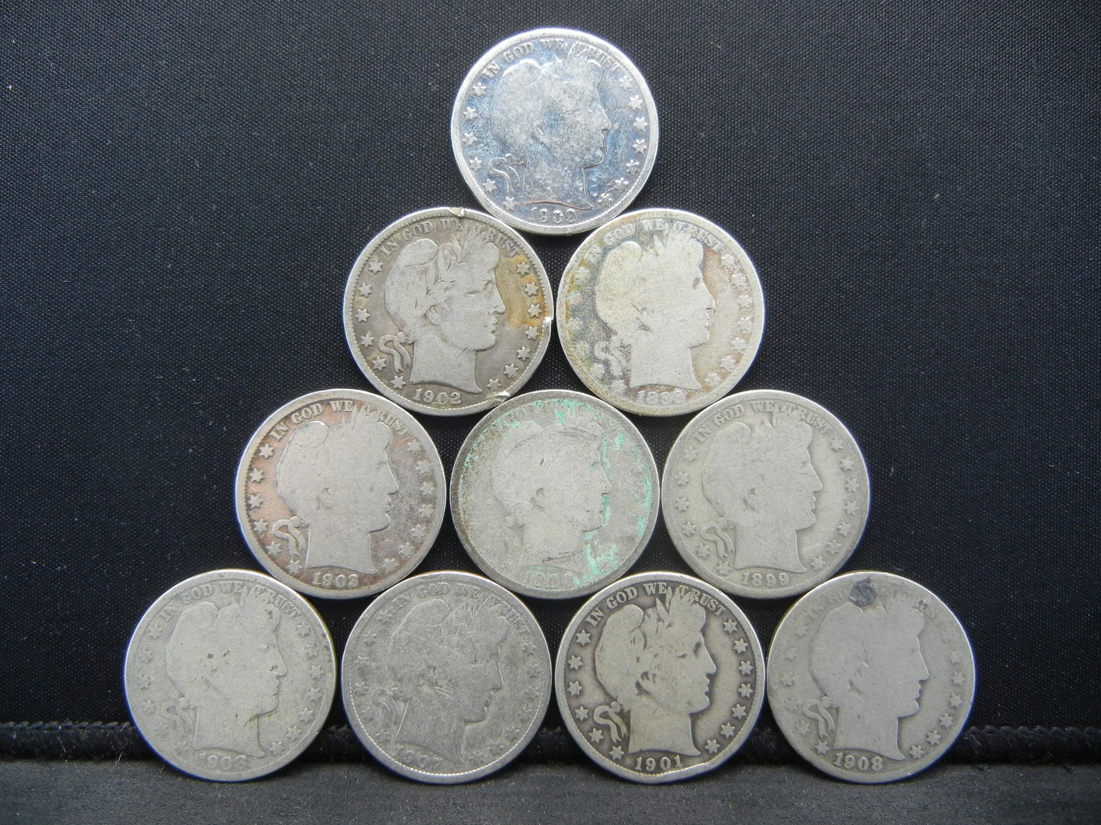 (10) Barber Half Dollars (1 of 2)
