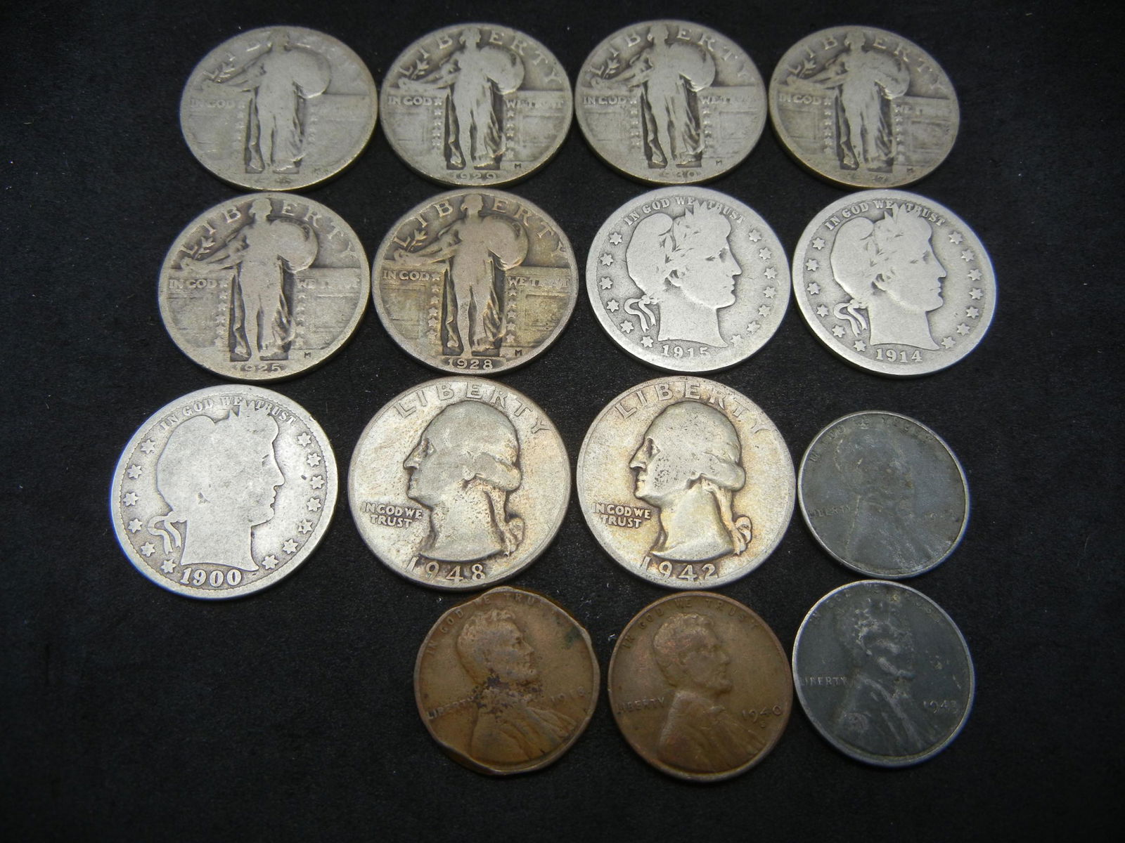 (3) Barber Quarters (6) Standing Liberty Quarters (2) (1 of 3)