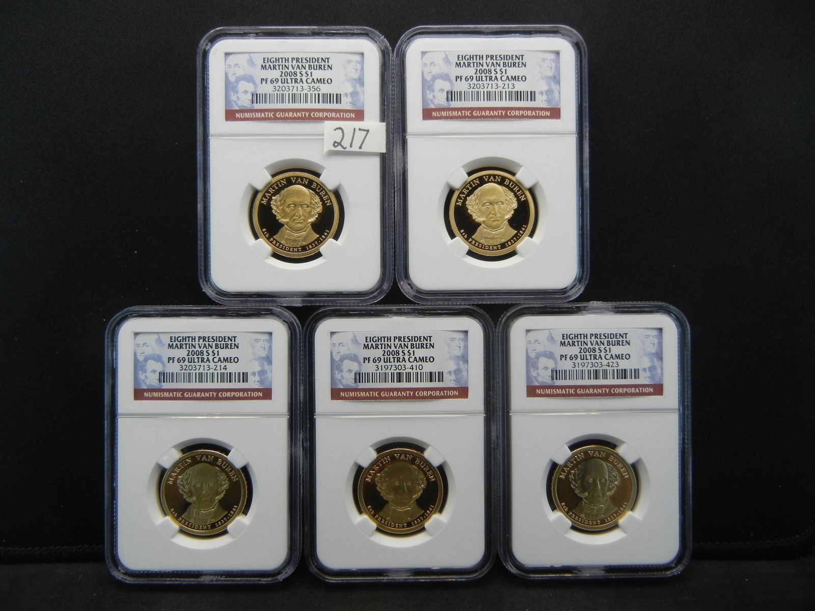 (5) 2008 Van Buren Dollars NGC PF69 Ultra Cameo (1 of 13)