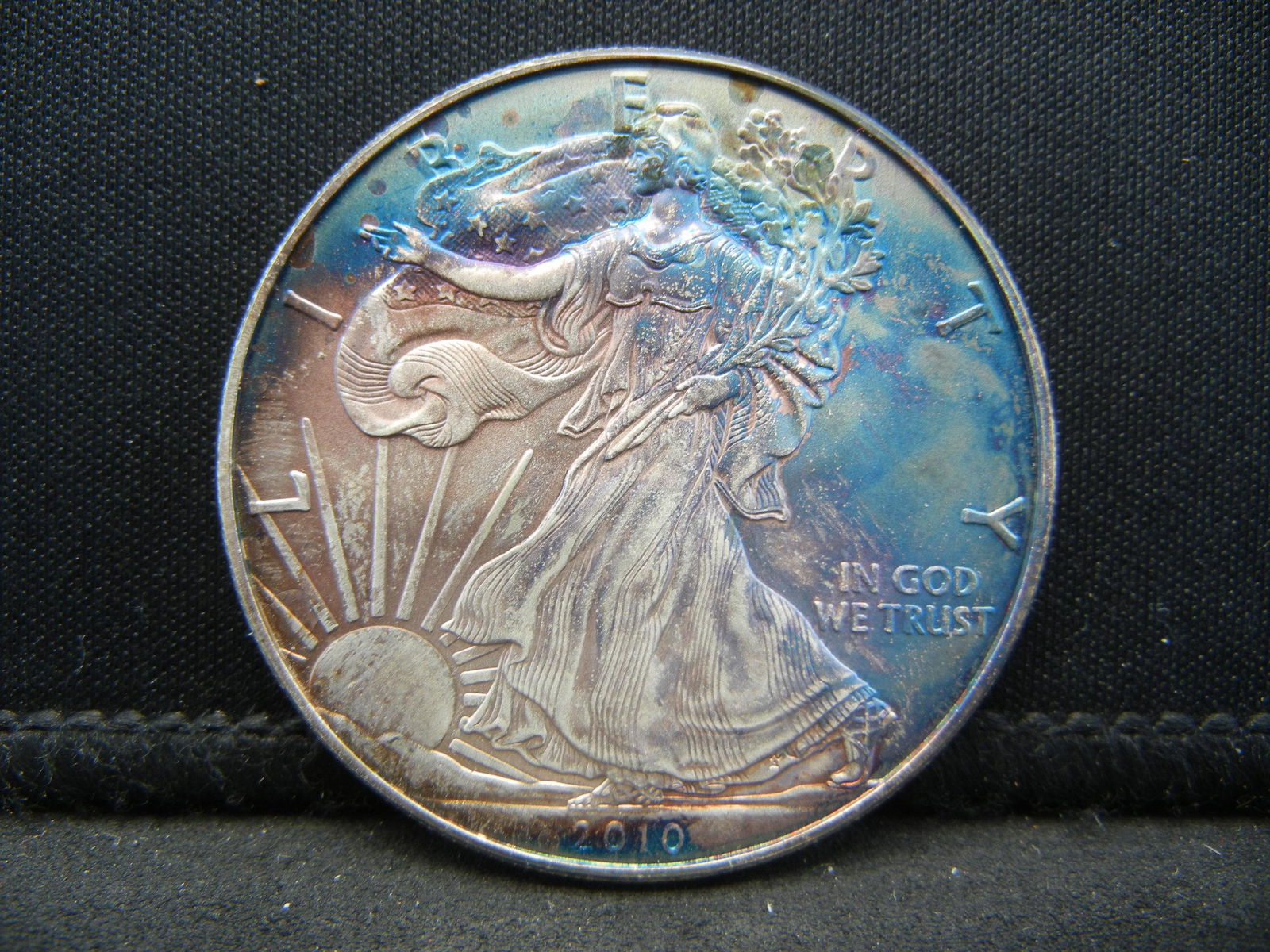 2010 American Silver Eagle Monster Blue Toning Obverse (1 of 2)