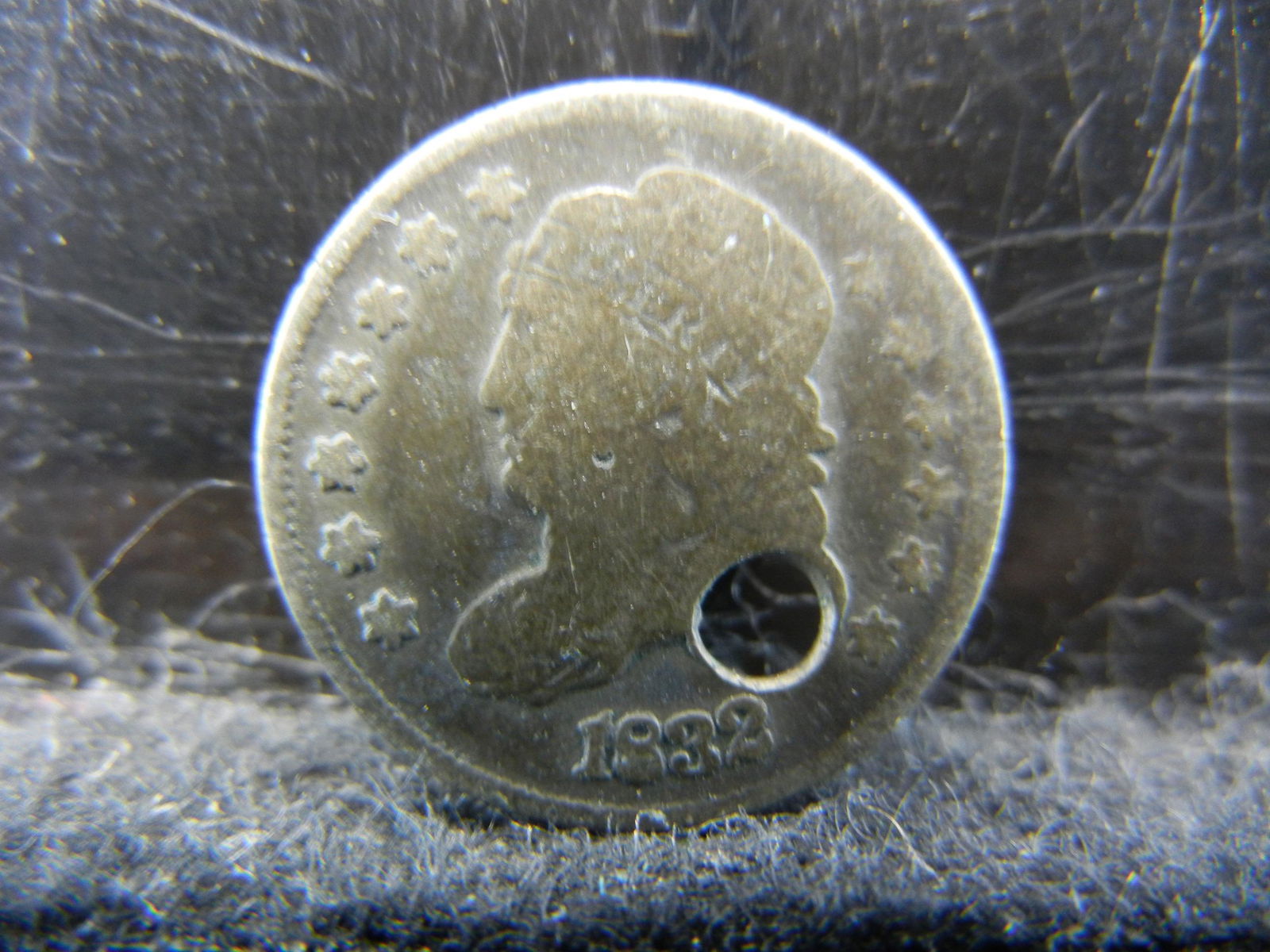 1832 Capped Bust Half Dime Holed (1 of 2)