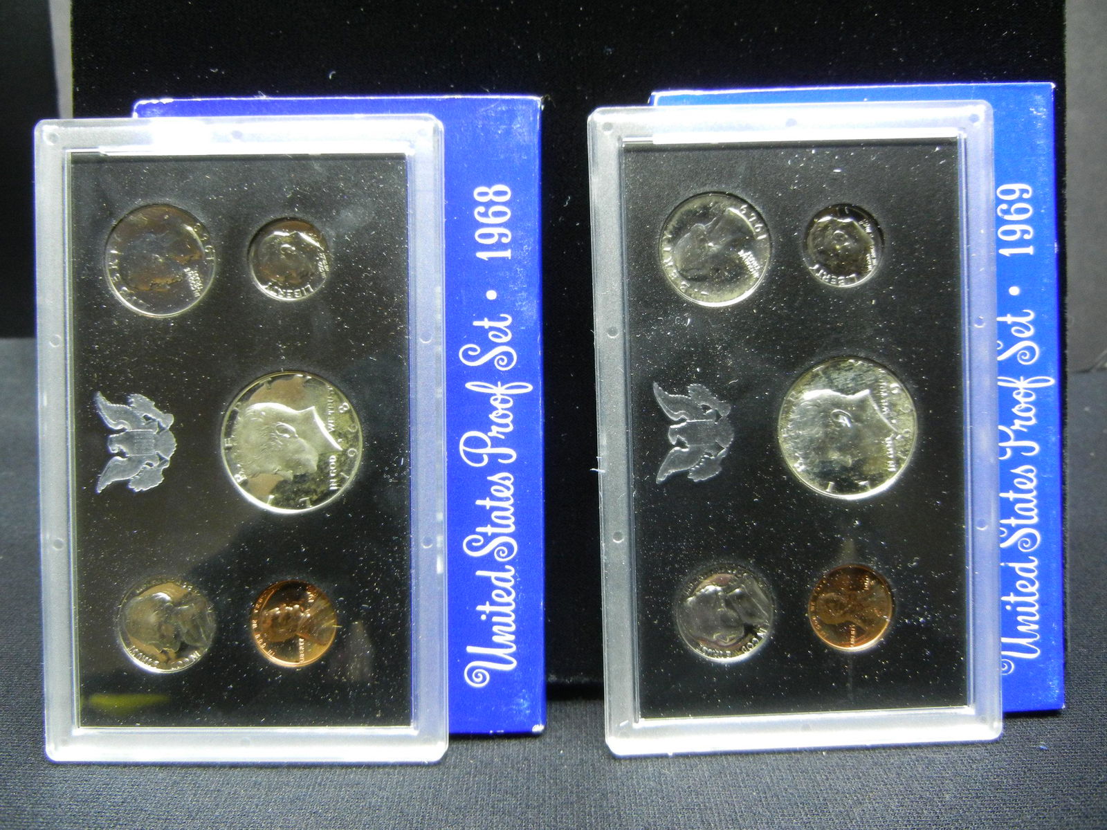 1968 & 1969 United States Mint 5-Coin Proof Sets With: 1968 & 1969 United States Mint 5-Coin Proof Sets With Original Government Packaging.