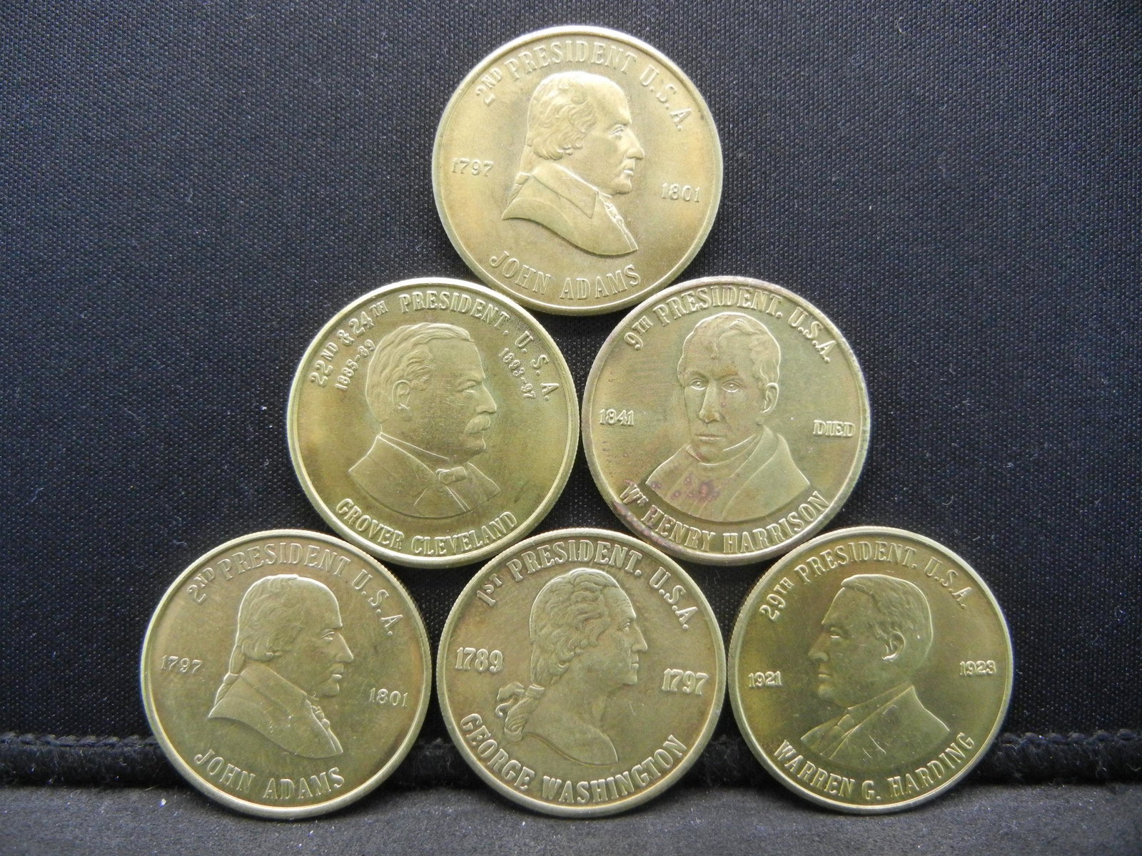 (6) US PRESIDENTS (JOHN ADAMS/HARRISON/GEORGE: (6) US PRESIDENTS (JOHN ADAMS/HARRISON/GEORGE WASHINGTON/HARDING/GROVER CLEVELAND & JOHN ADAMS)