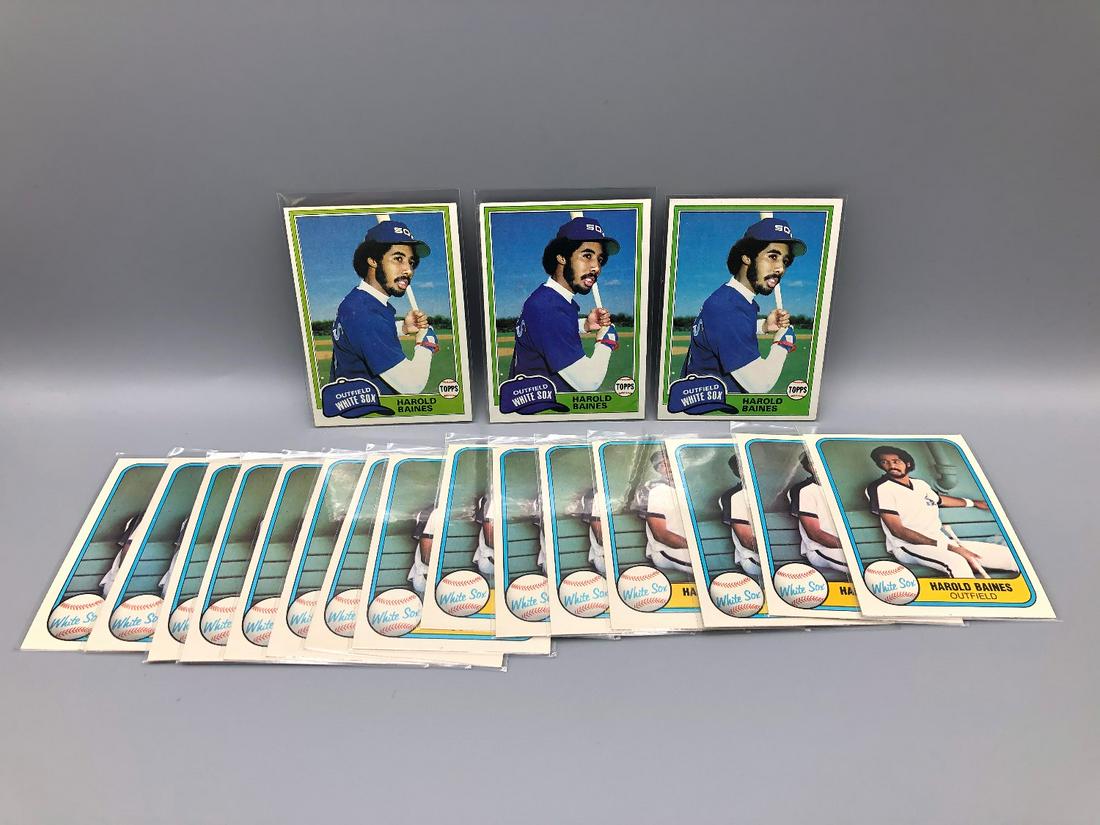 1981 Topps & Fleer Harold Baines Rookie Lot of 18 (1 of 1)