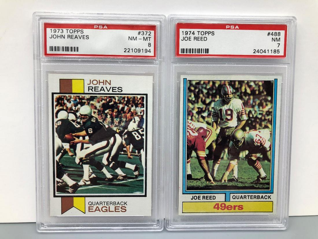 1973 Topps John Reaves PSA 8 & 1974 Topps Joe Reed PSA (1 of 2)