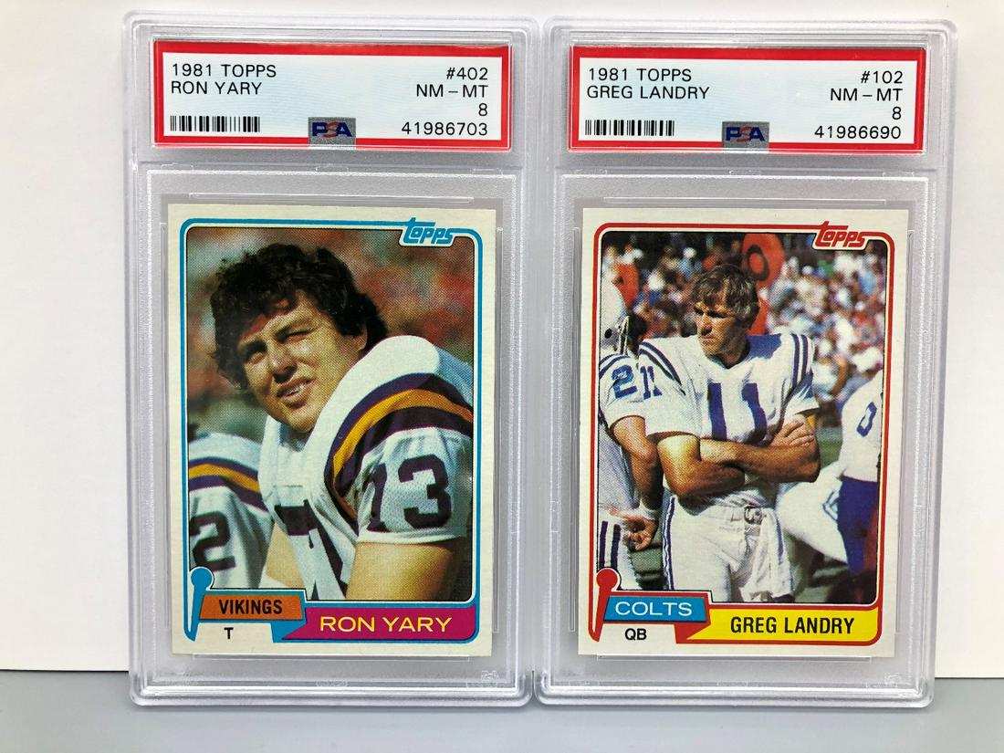 1981 Topps Ron Yary PSA 8 & Greg Landry PSA 8 (1 of 2)