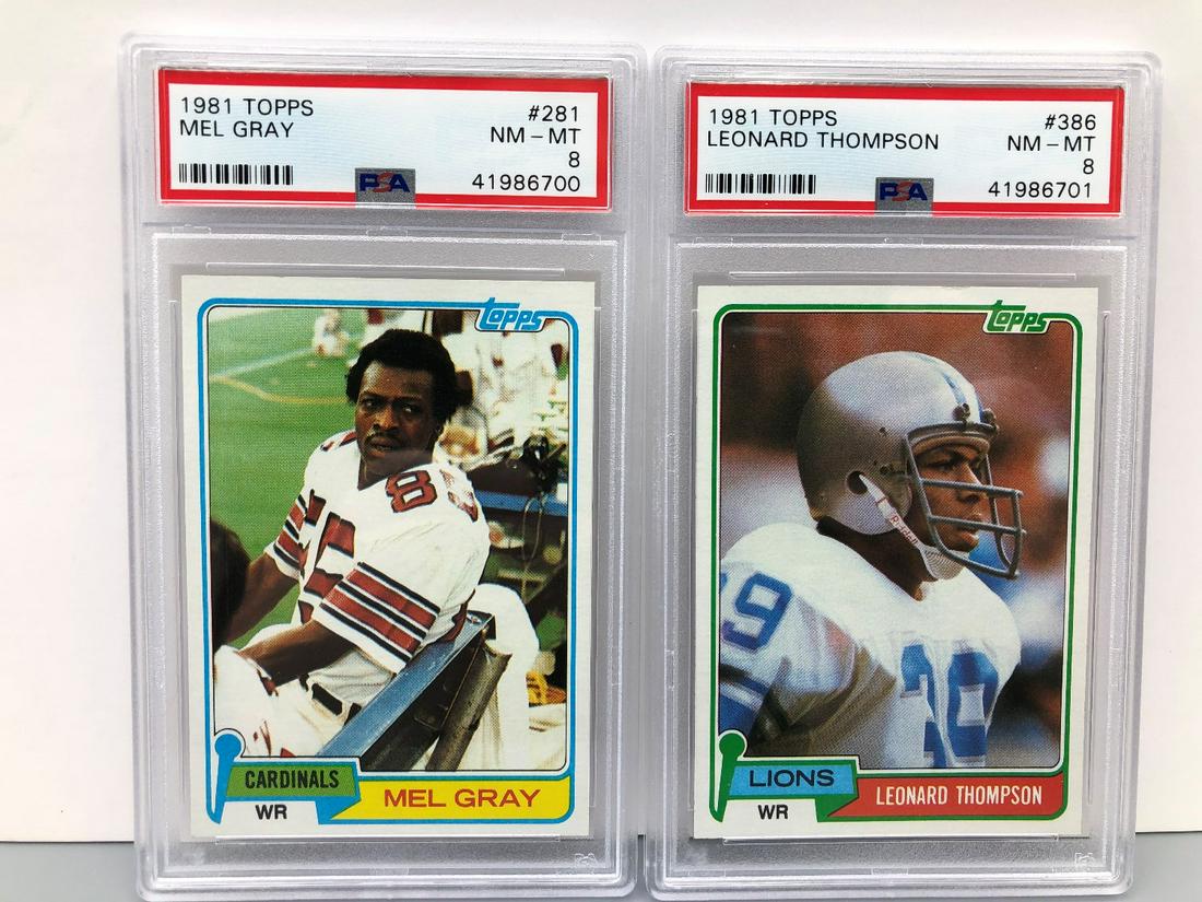 1981 Topps Mel Gray PSA 8 & Leonard Thompson PSA 8 (1 of 2)