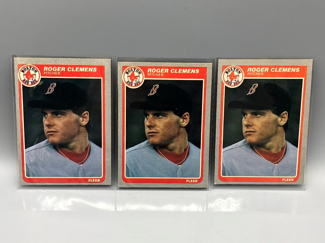 1985 Fleer Roger Clemens #155 RC Lot of 3: 1985 Fleer Roger Clemens #155 RC Lot of 3