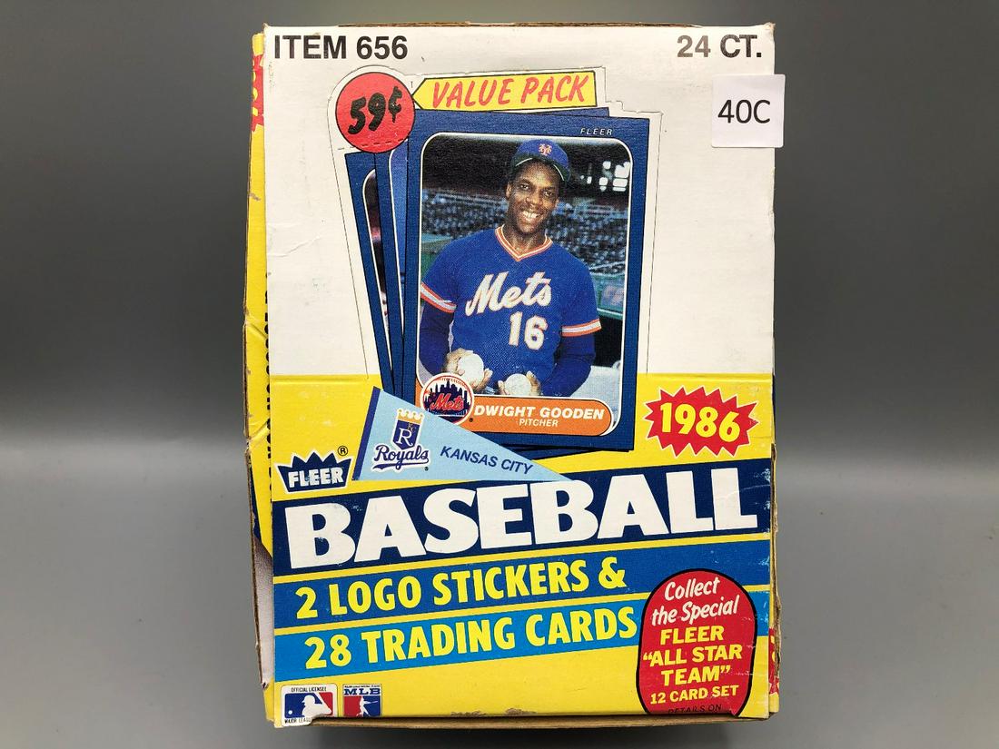 1986 Fleer Baseball Unopened Cello Box - Missing 4 (1 of 2)