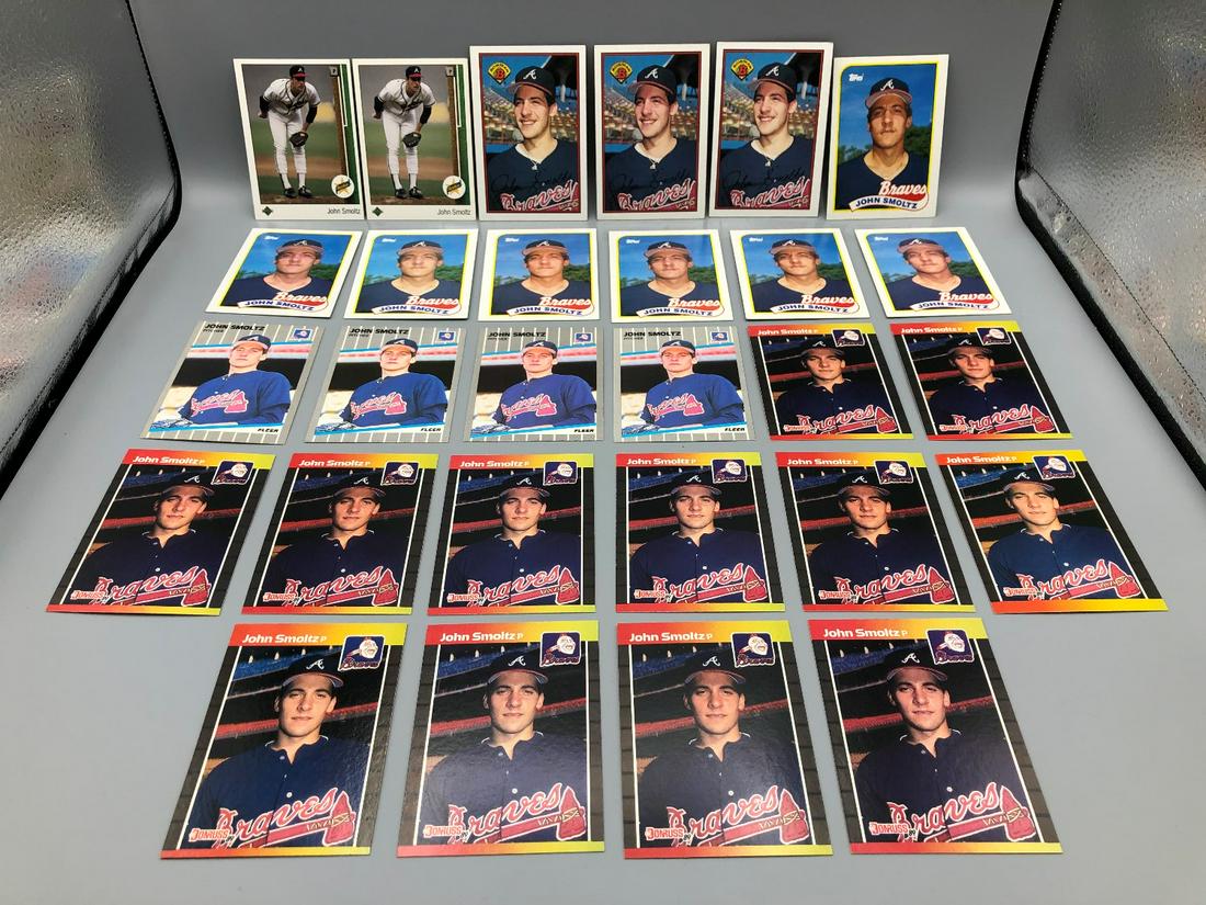 1989 John Smoltz Rookie Lot of 28 - Upper Deck, Bowman, (1 of 2)