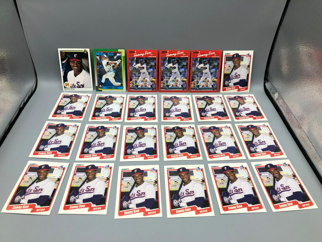 1990 Sammy Sosa Rookie Lot of 24 - Upper Deck, Topps, (1 of 2)