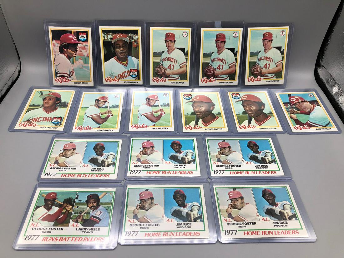 1978 Topps Cincinnati Reds Lot of 17 - Johnny Bench, (1 of 2)