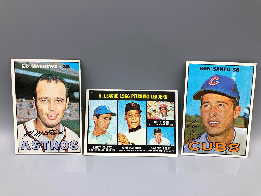 1967 Topps Eddie Mathews, Ron Santo, Pitching Leaders (1 of 2)