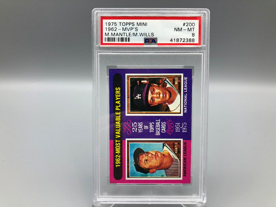 1975 Topps Mini 1962 MVPS #200 PSA 8 - Mickey Mantle, (1 of 2)