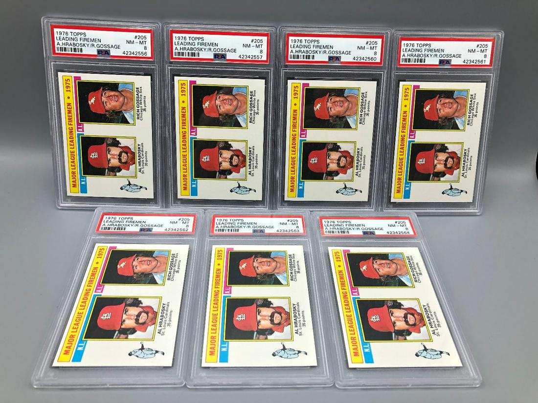 1976 Topps Leading Firemen #205 PSA 8 Lot of 7 - Goose (1 of 2)