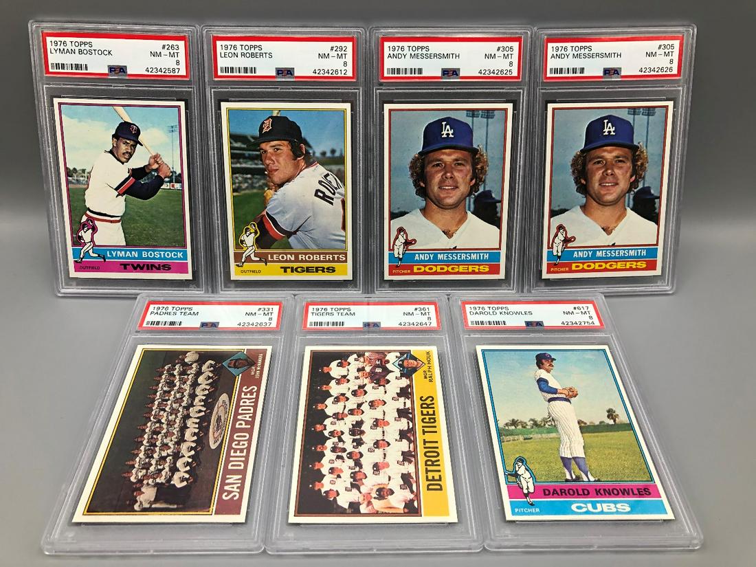 1976 Topps Baseball Lot of 7 PSA 8 Graded Cards (1 of 2)