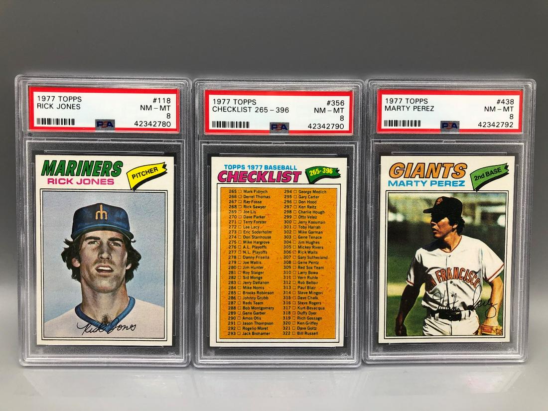 1977 Topps Baseball Lot of 3 PSA 8 Graded Cards - Rick (1 of 2)