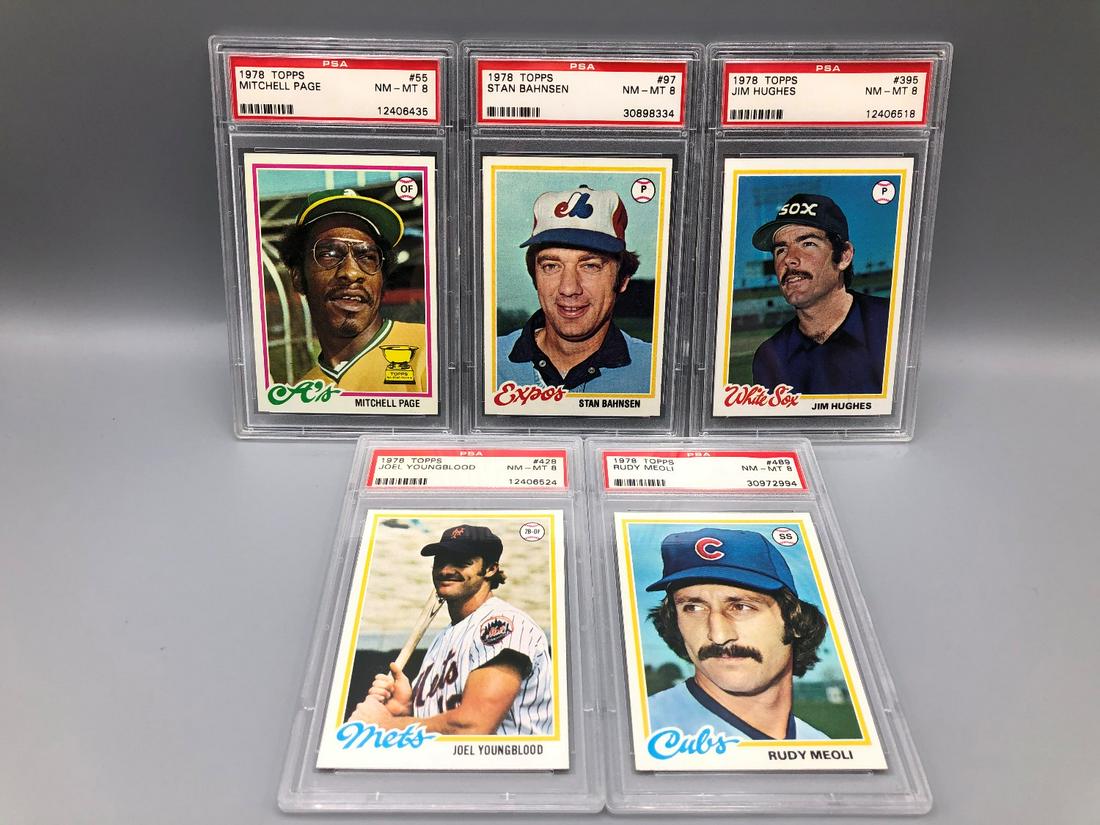 1978 Topps Baseball Lot of of 5 PSA 8 Graded Cards (1 of 2)