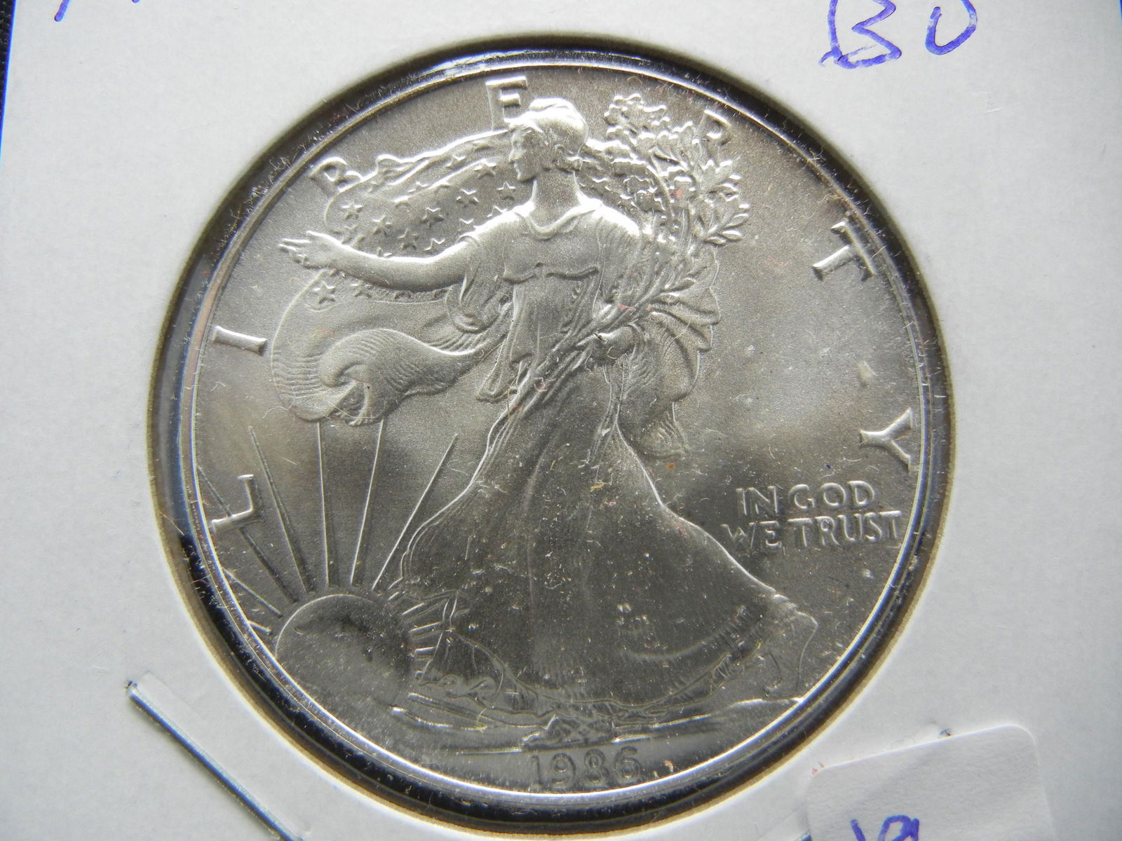 1986 American Silver Eagle.  The FIRST year.  GEM BU. (1 of 3)