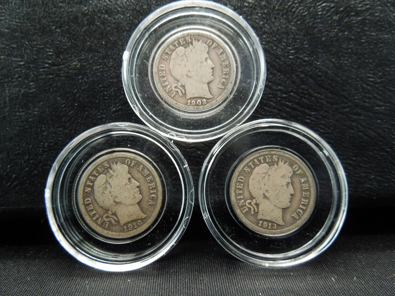 (3) SILVER (90%) BARBER DIMES (1 of 2)
