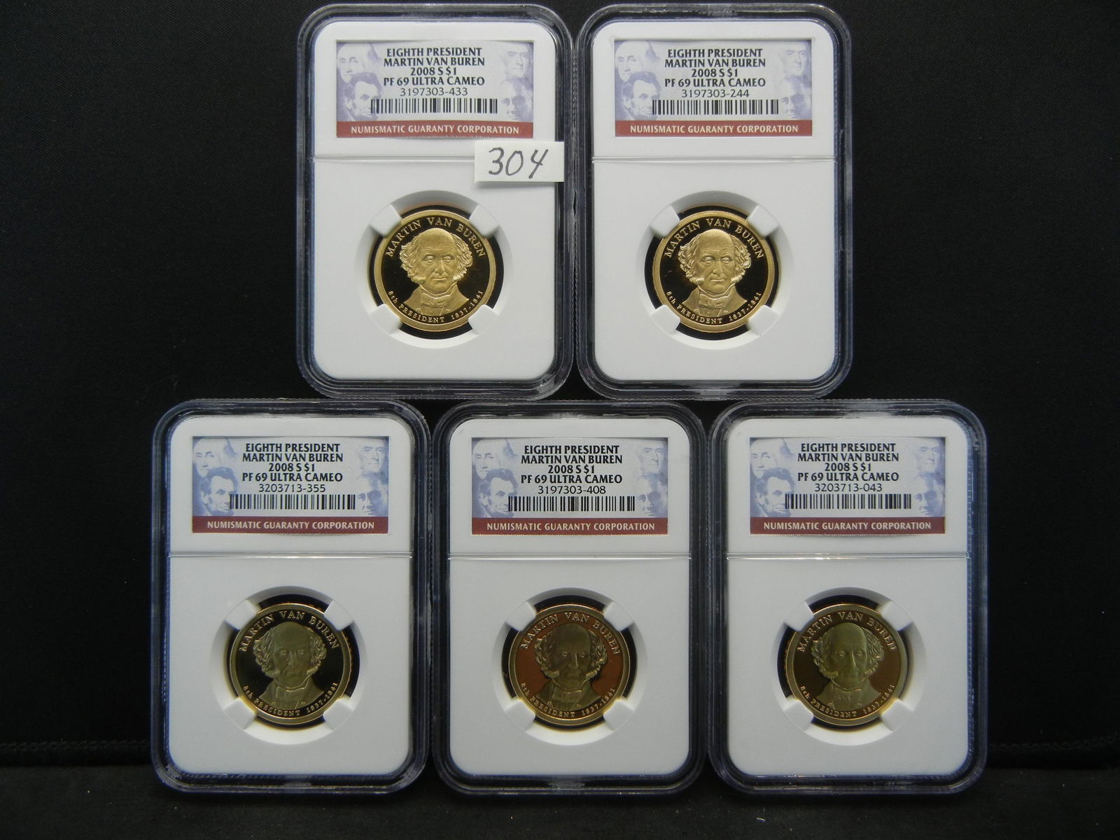 (5) 2008 Van Buren Dollars NGC PF69 Ultra Cameo (1 of 13)