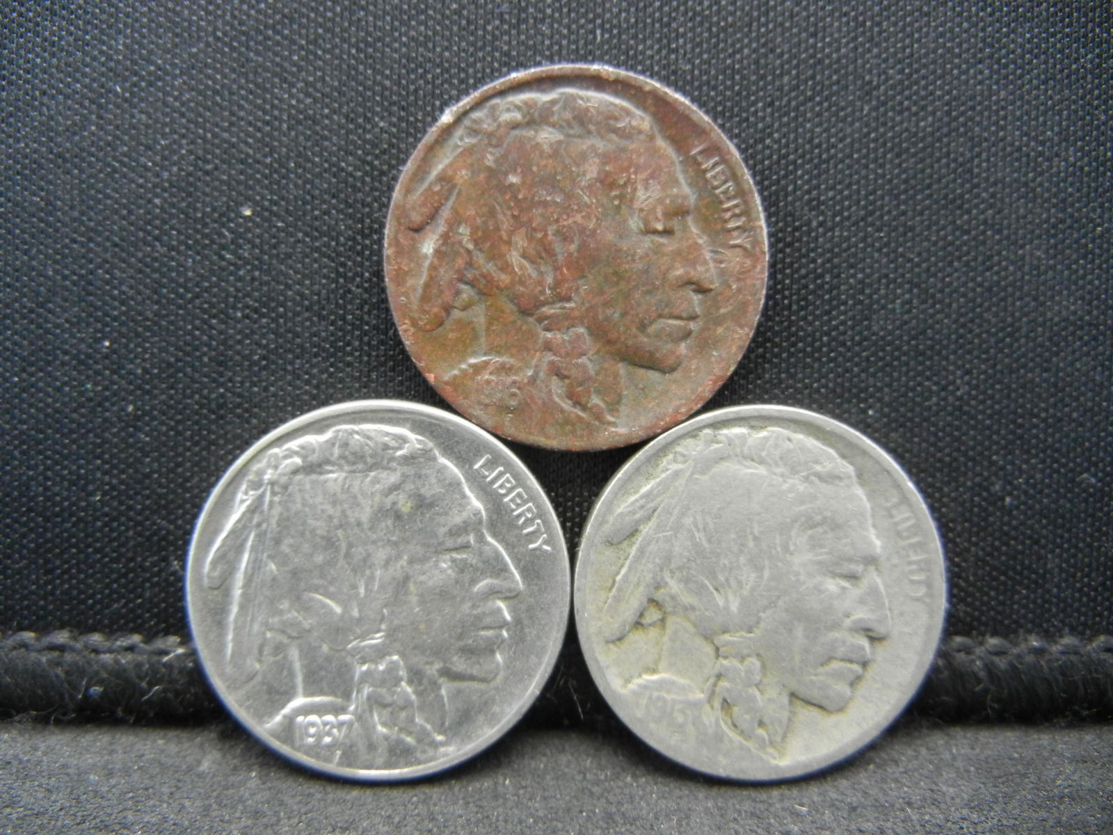 1913 Type 1 Buffalo Nickel, 1916 Buffalo Nickel, 1937 (1 of 2)