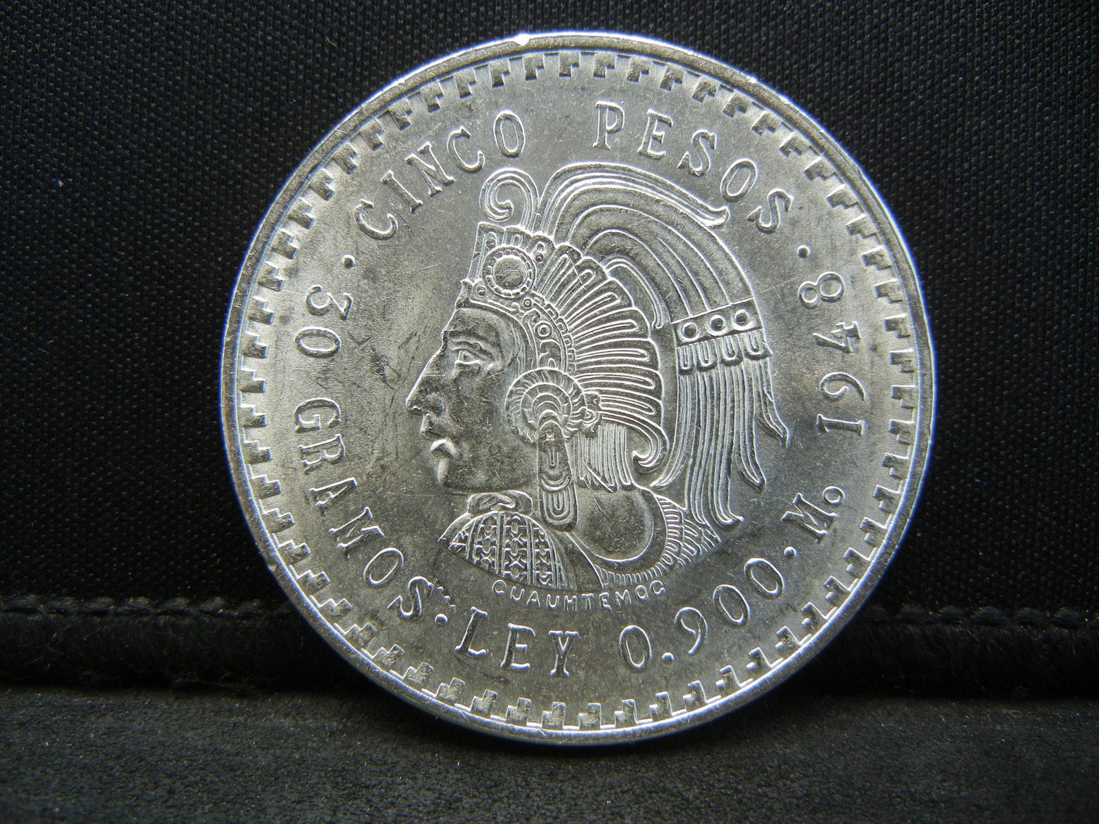 1948 Mexico Cinco Pesos Uncirculated (1 of 2)