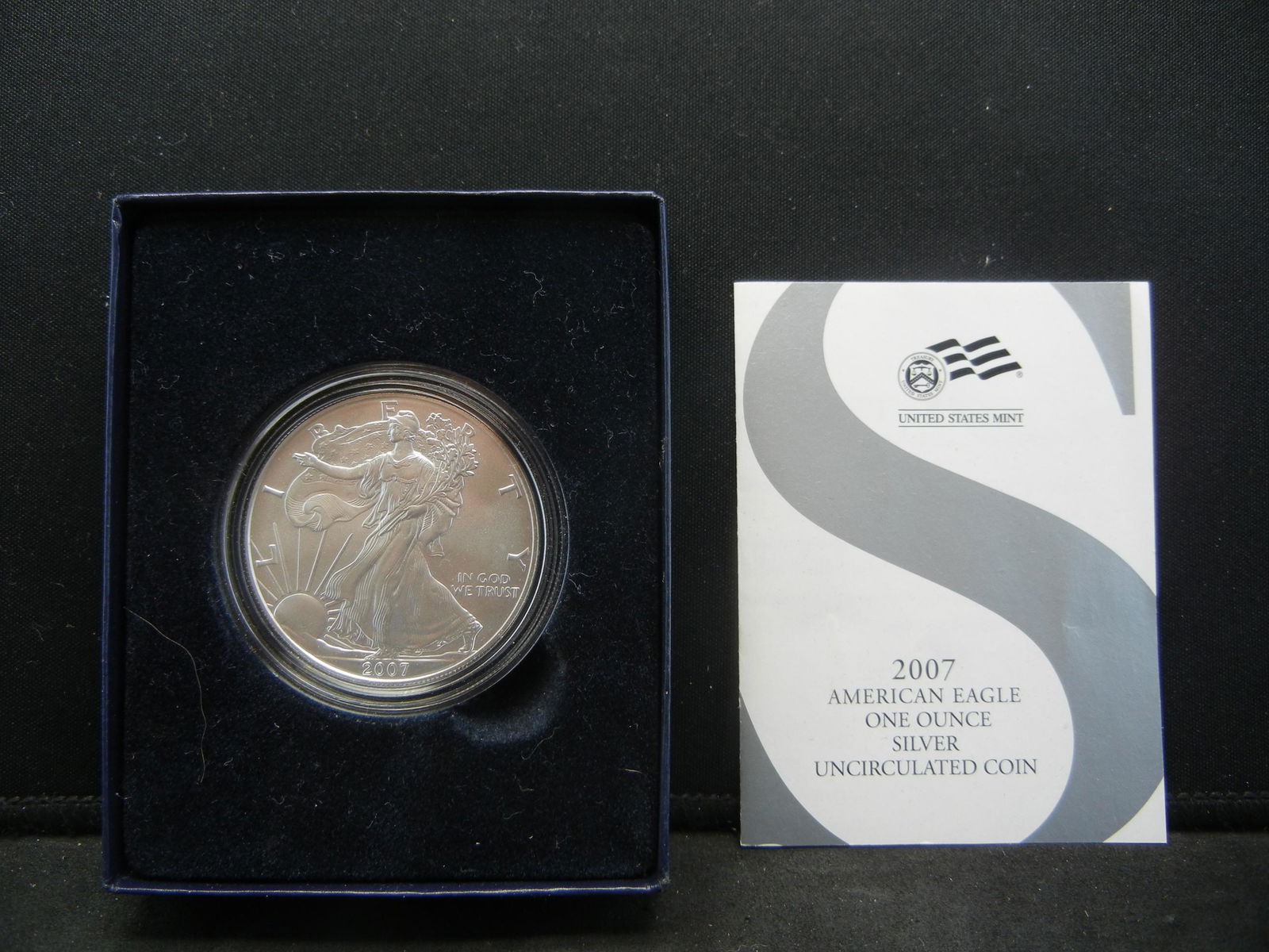2007-W Burnished Silver Eagle w/COA (1 of 3)